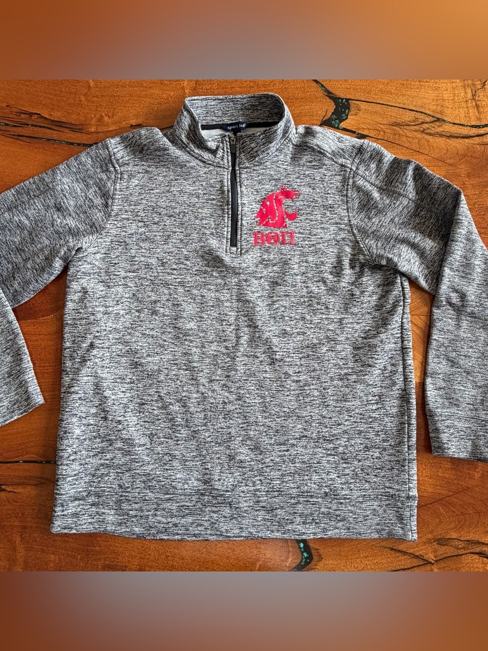 WSU Beta Theta Pi Half Zip Heathered Grey Men’s Sweatshirt Size Large